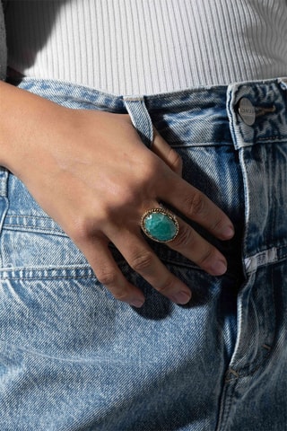 Anillo - Plata y amazonitas