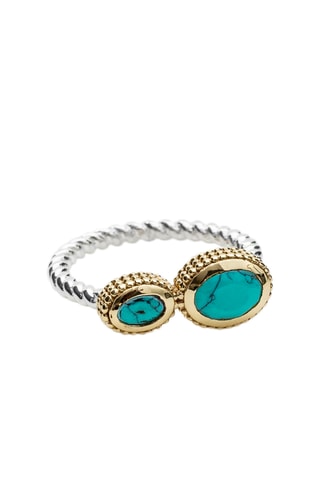 Anillo - Plata y turquesas