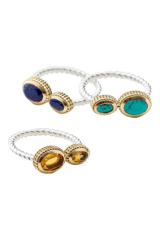 Anillo - Plata y turquesas