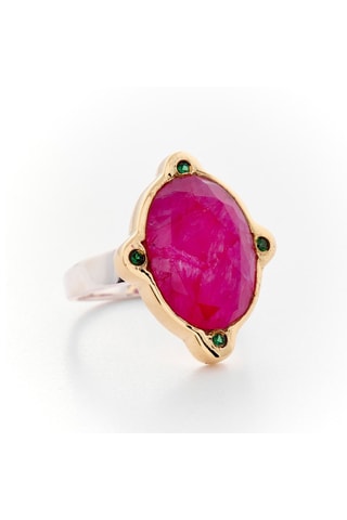 Anillo - Plata y rubí