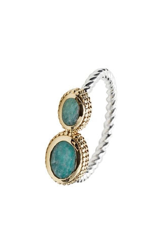 Anillo - Plata y amazonitas