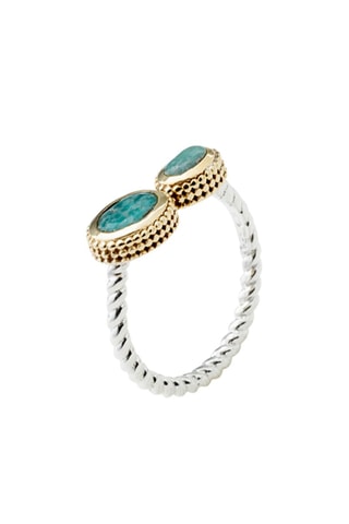 Anillo - Plata y amazonitas