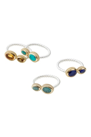 Anillo - Plata y amazonitas
