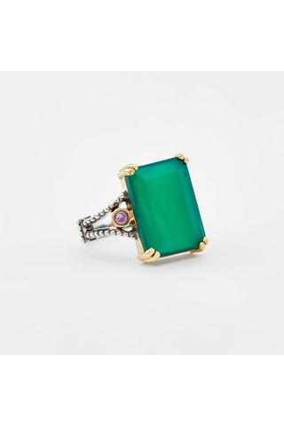Anillo - Plata, ónice y amatistas