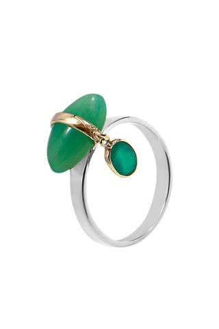 Anillo - Plata, calcedonia y ónice