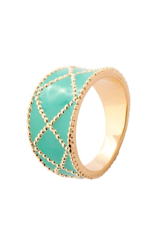 Anillo - Dorado y turquesa