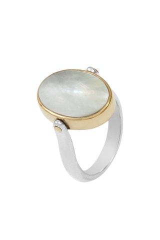 Anillo - Plata, ónice y nácar