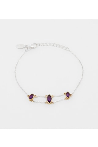 Pulsera - Plata y amatistas