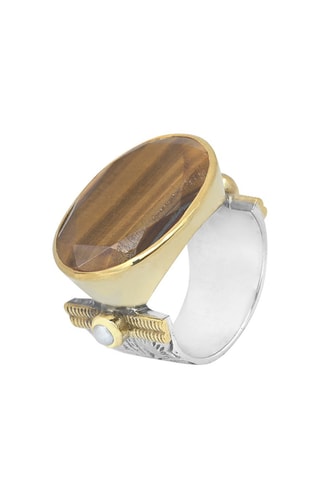 Anillo - Plata y ojo de tigre