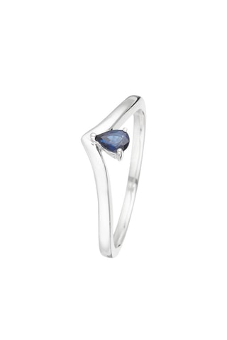 Anillo Antira - Oro blanco y zafiro