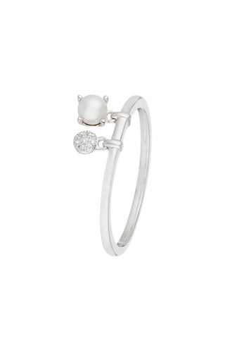 Anillo Dazzling pearl - Oro blanco, diamantes y perla de agua dulce