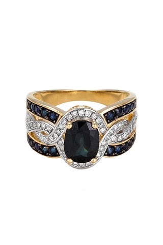 Anillo Dakan - Oro amarillo, diamantes y zafiros