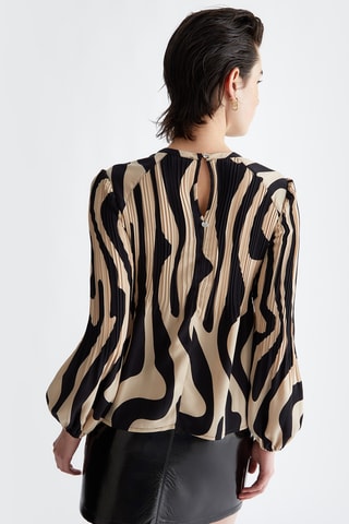 Blouse plissée - Beige