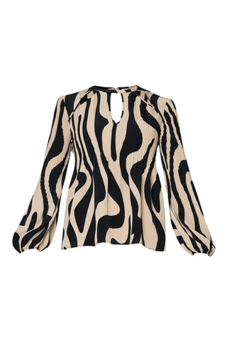 Blouse plissée - Beige