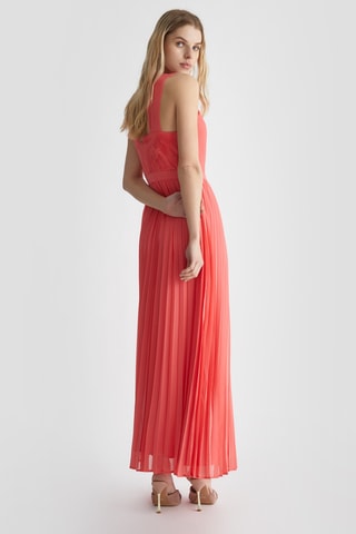 Robe plissée - Corail