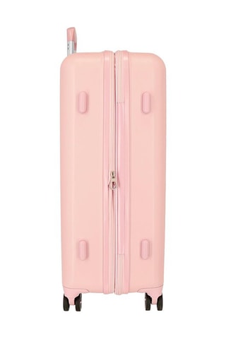 Valise grand volume Mickey Disney - 70 cm - Blanc, noir et rose
