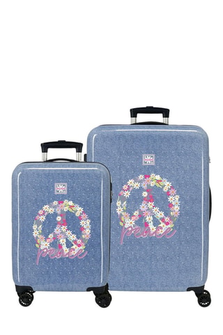 Valise cabine et valise semaine Roll Road Peace - 55/68 cm - Bleu