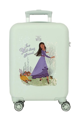 Valise cabine Asha et Valentino Disney - 50 cm - Blanc, vert et violet