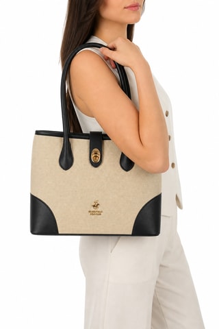 Sac à main - Beige et noir