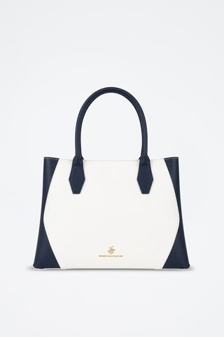 Cabas - Blanc et bleu marine