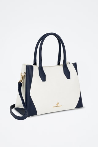 Cabas - Blanc et bleu marine