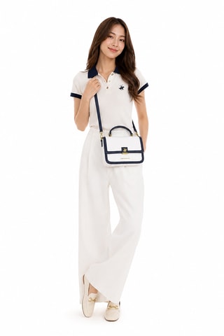 Sac à main - Blanc et bleu marine