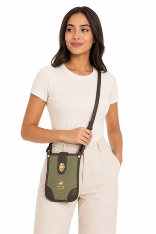 Sac bandoulière - Marron et vert