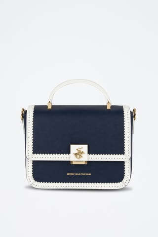 Sac bandoulière - Blanc et bleu marine