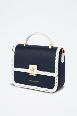 Sac bandoulière - Blanc et bleu marine