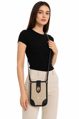 Sac bandoulière - Beige et noir