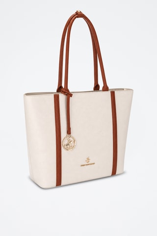 Sac porté épaule - Blanc et marron
