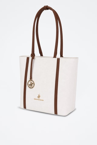 Sac porté épaule - Blanc et marron