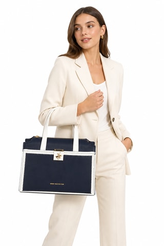 Sac à main - Blanc et bleu marine