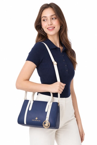 Sac à main - Blanc et bleu marine