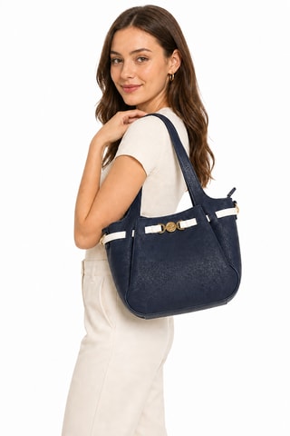 Sac porté épaule - Blanc et bleu marine
