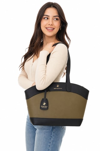 Sac porté épaule - Noir et vert
