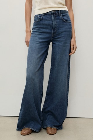 Jean wideleg taille haute - Bleu