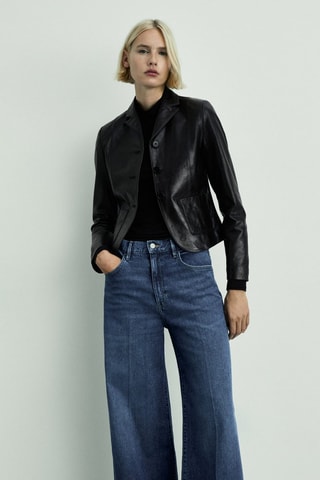 Jean wideleg taille haute - Bleu