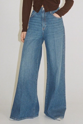 Jean wideleg taille haute - Bleu