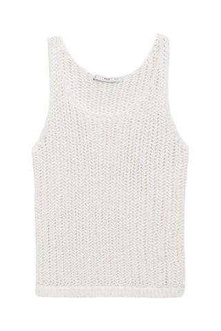 Top crochet bretelles - Blanc