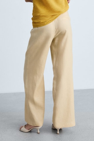 Pantalon croisé lin - Beige