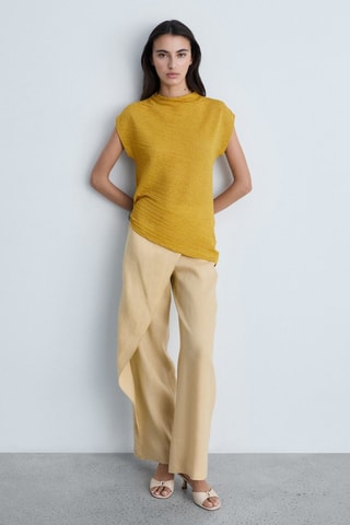 Pantalon croisé lin - Beige