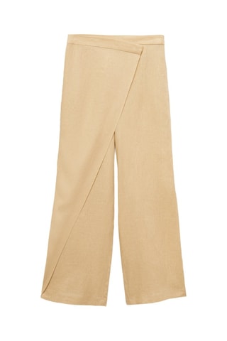 Pantalon croisé lin - Beige