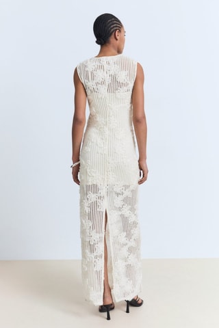 Robe crochet fleurs - Blanc