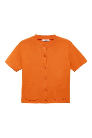 Cardigan maille poches - Orange
