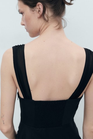 Robe col froncé - Noir