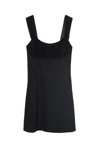 Robe col froncé - Noir