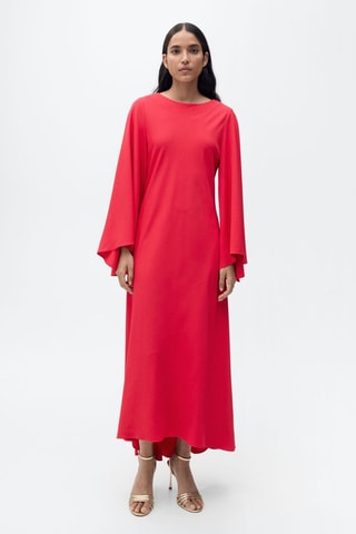 Robe longue manches cloche - Rose