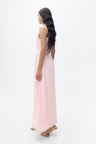 Robe plissée emmanchures américaines - Rose