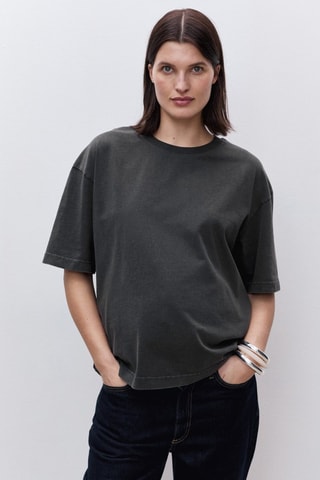 T-shirt coton oversize grossesse - Gris